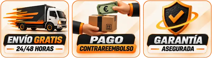 Envío gratis 24/48h, pago contrareembolso, garantía asegurada